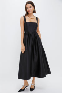 Black Dupioni Esme Dress